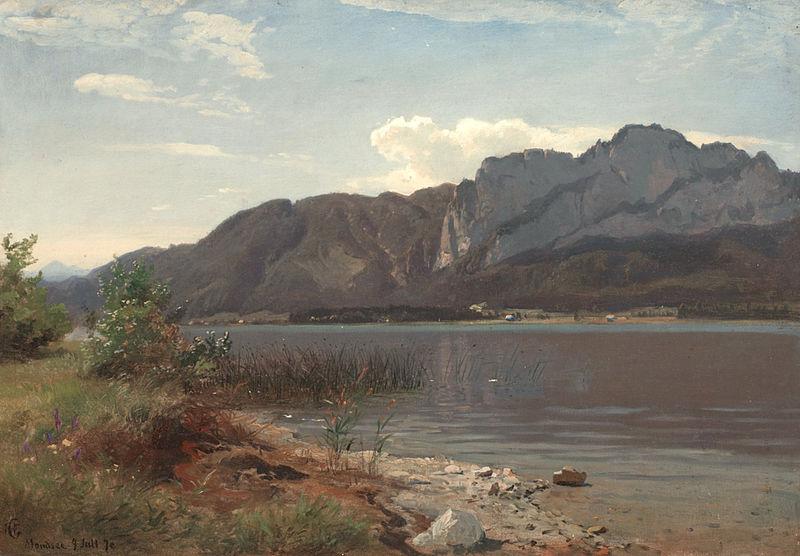 Hans Gude Landskap fra Drachenwand ved Mondsee